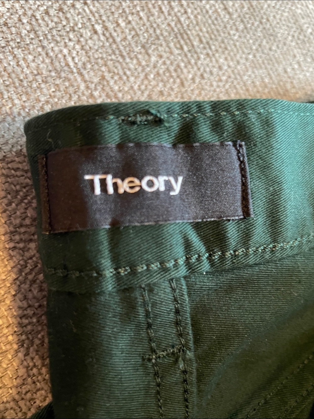 NWOT Theory Men's Forest Green Slim Straight Jeans - Picture 2 of 4